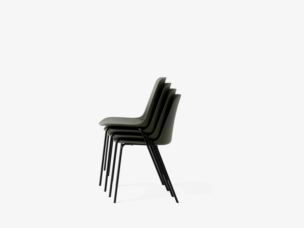 RELY HW65 Armchair in Red with Black Steel Base