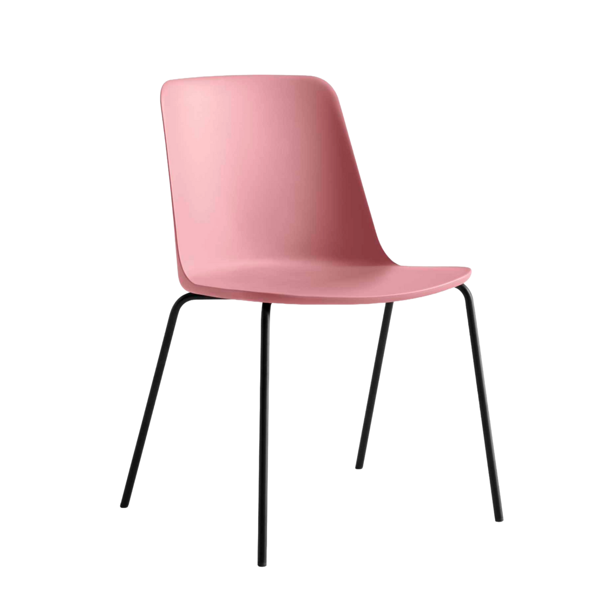 RELY HW65 Armchair in Light Pink with Black Steel Base