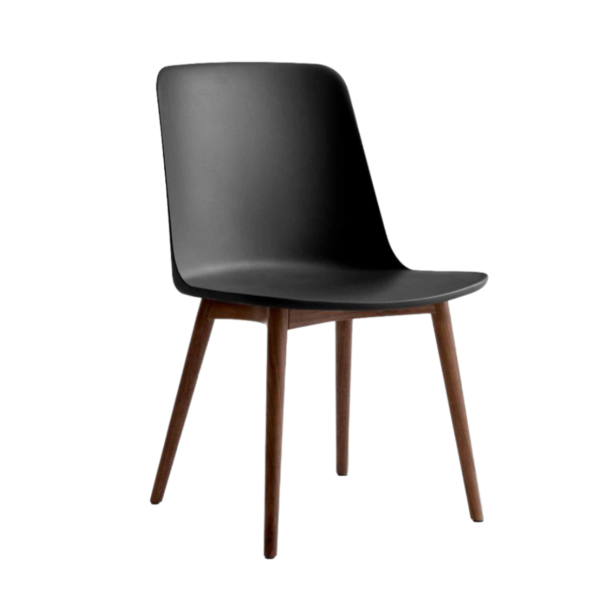 RELY HW71 Chair black with walnut base