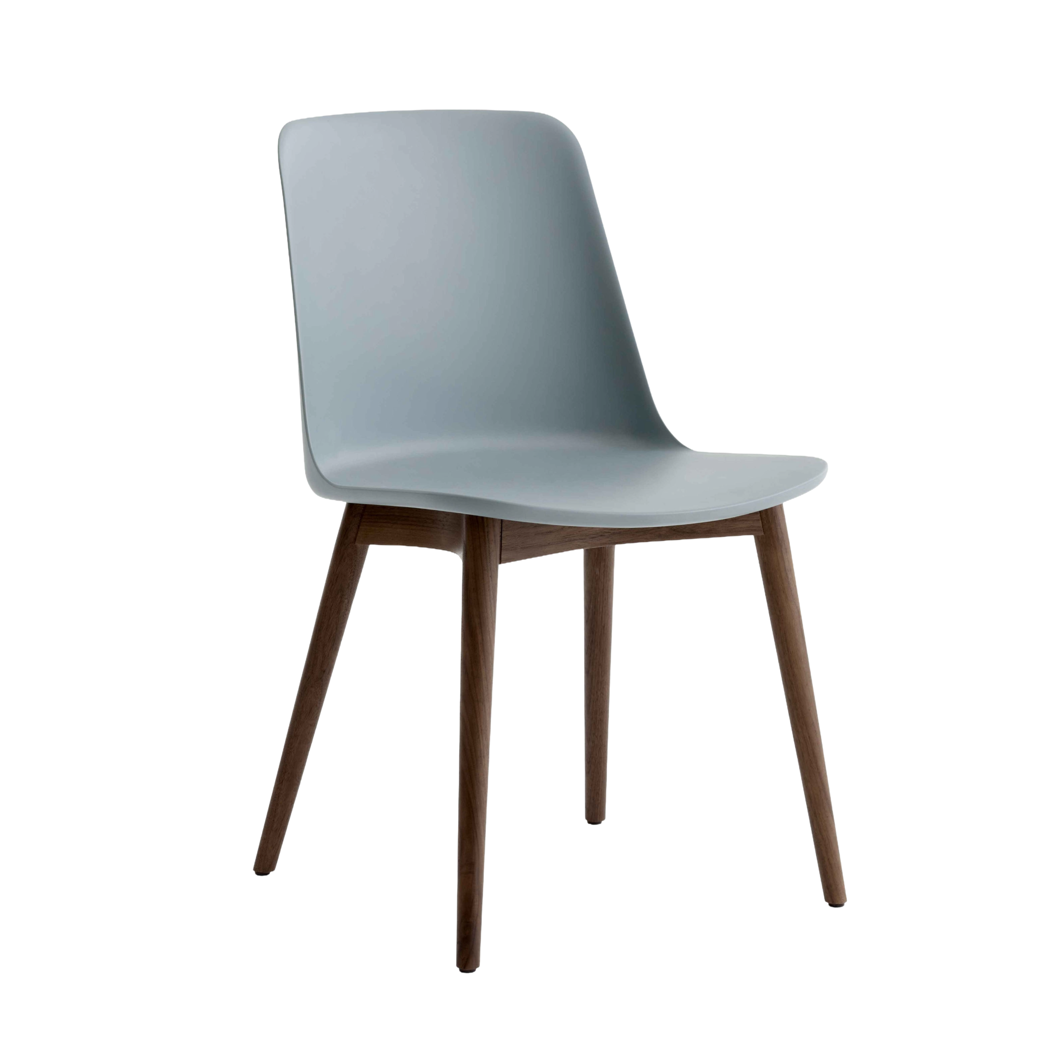 RELY HW71 Chair in Light Blue with Walnut Base