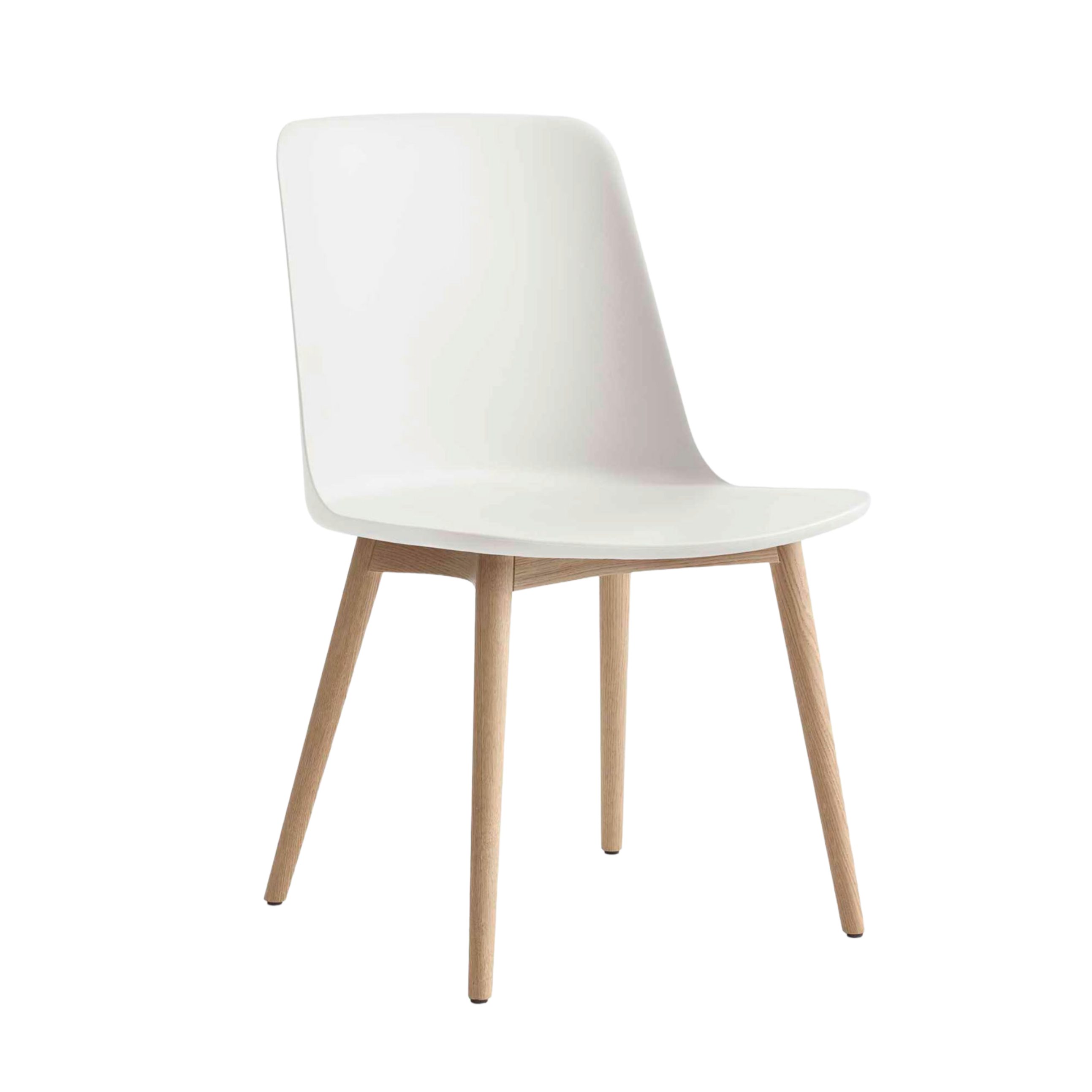 RELY HW71 Chair in White with Oak Base
