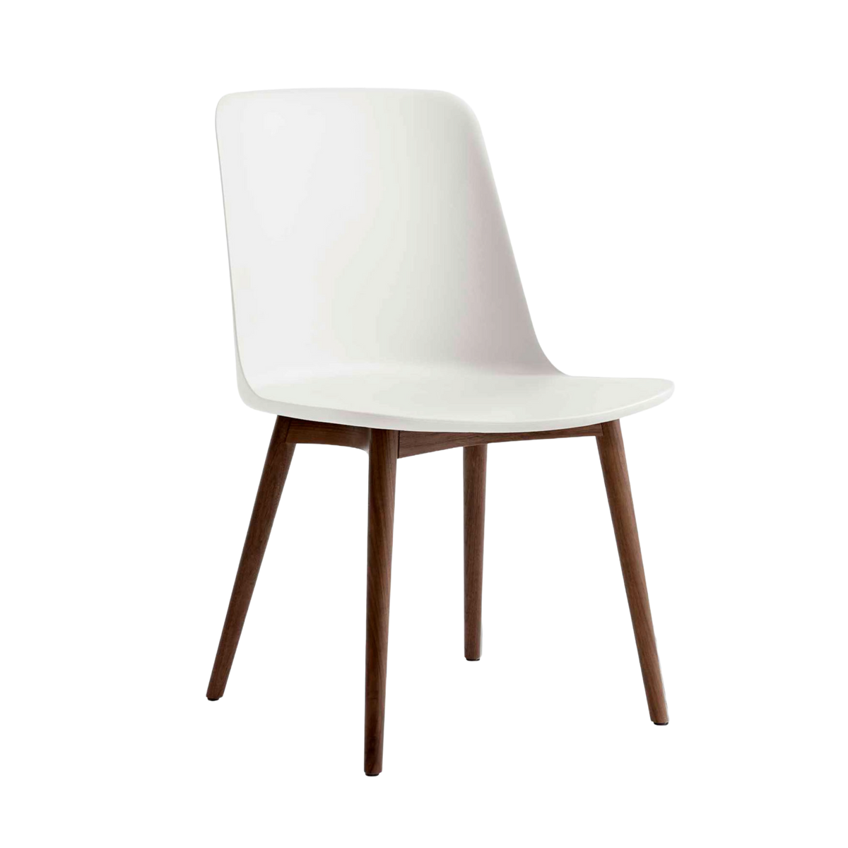 RELY HW71 chair in white with a walnut base