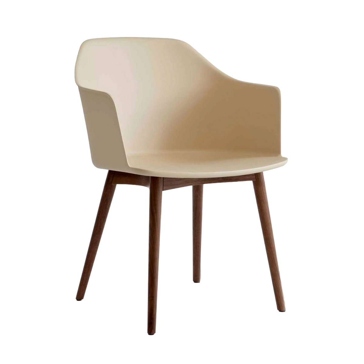 RELY HW76 Armchair in Sand with Walnut Base