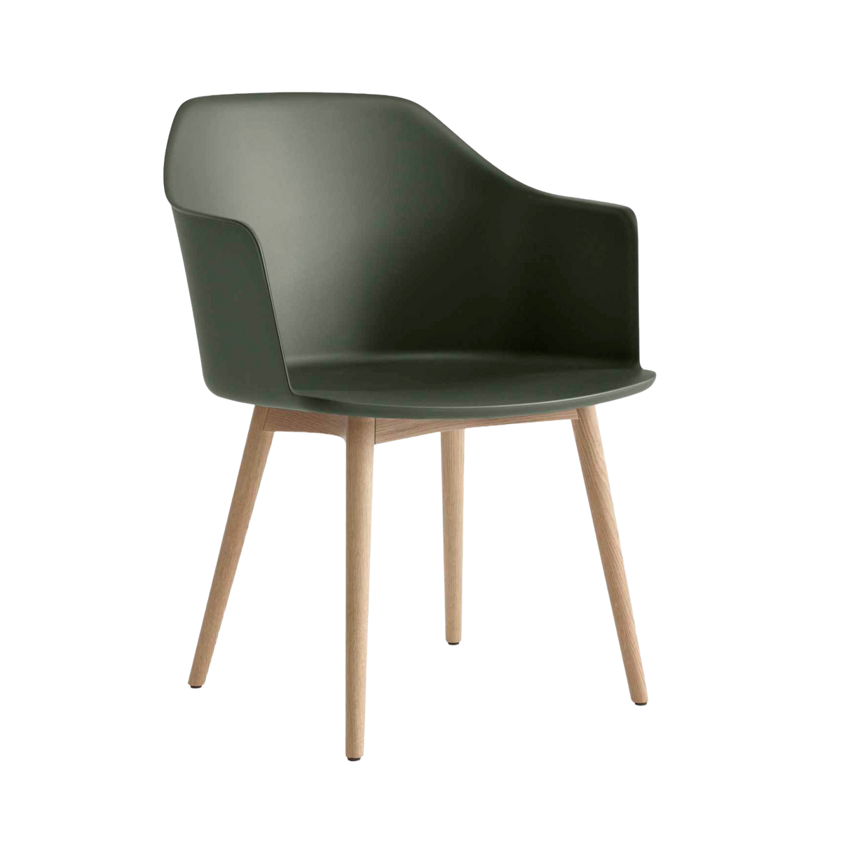 RELY HW76 armchair dark green with oak base
