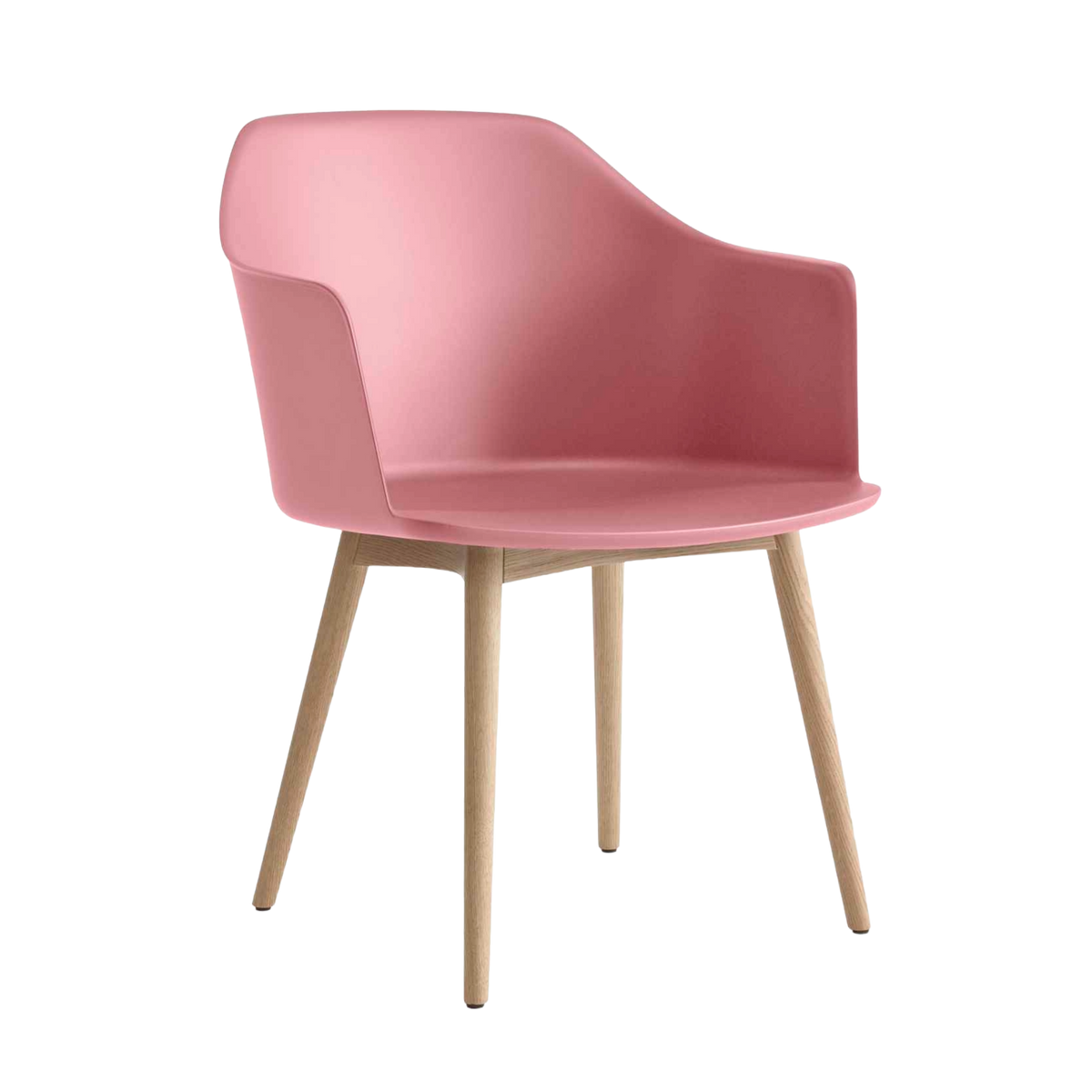 RELY HW76 Armchair in light pink with oak base