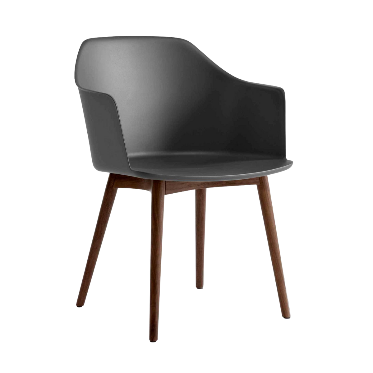 RELY HW76 Armchair in Graphite with Walnut Base