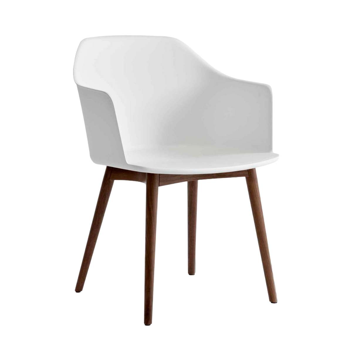 RELY HW76 Armchair white with walnut base