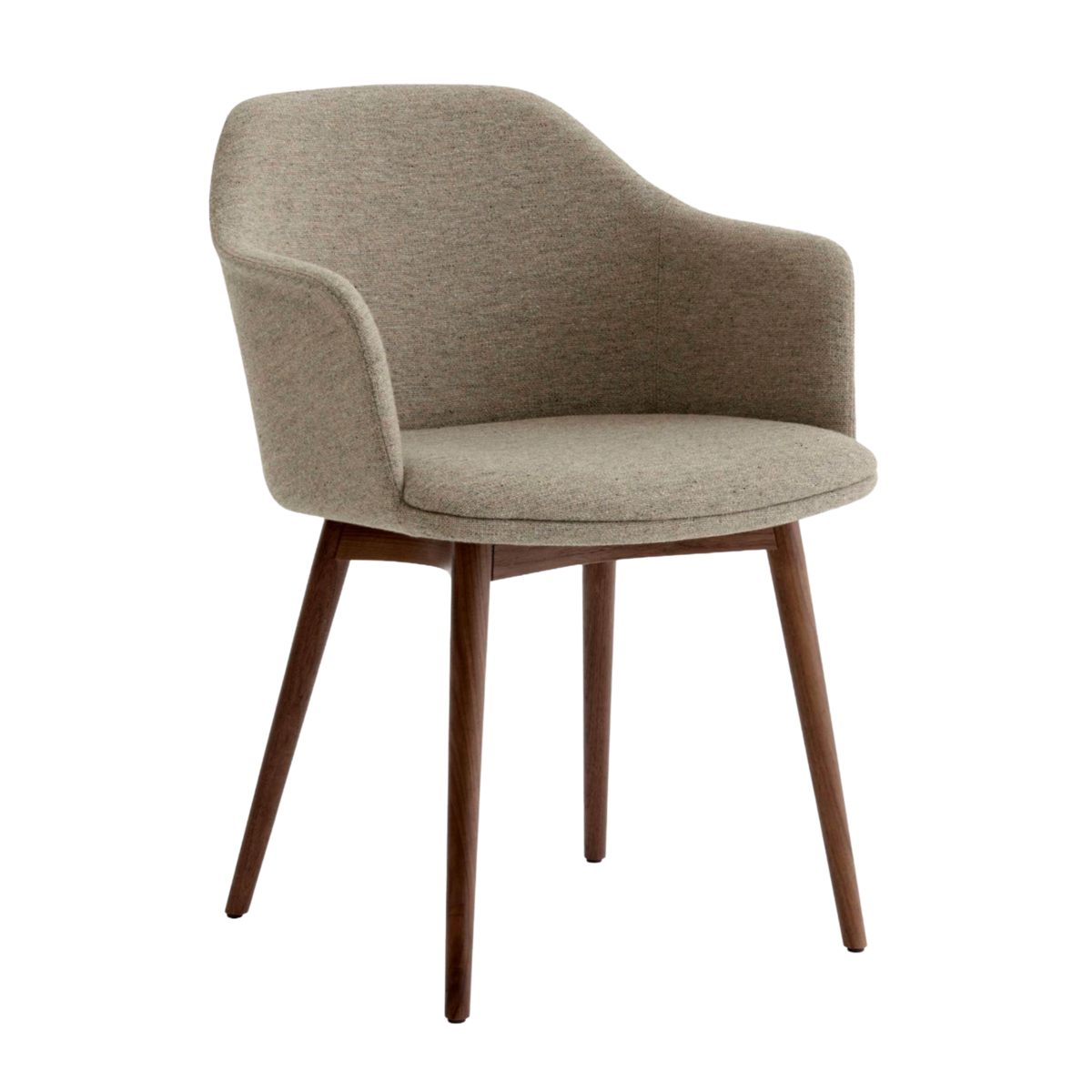 RELY HW79 Armchair upholstered with a walnut base