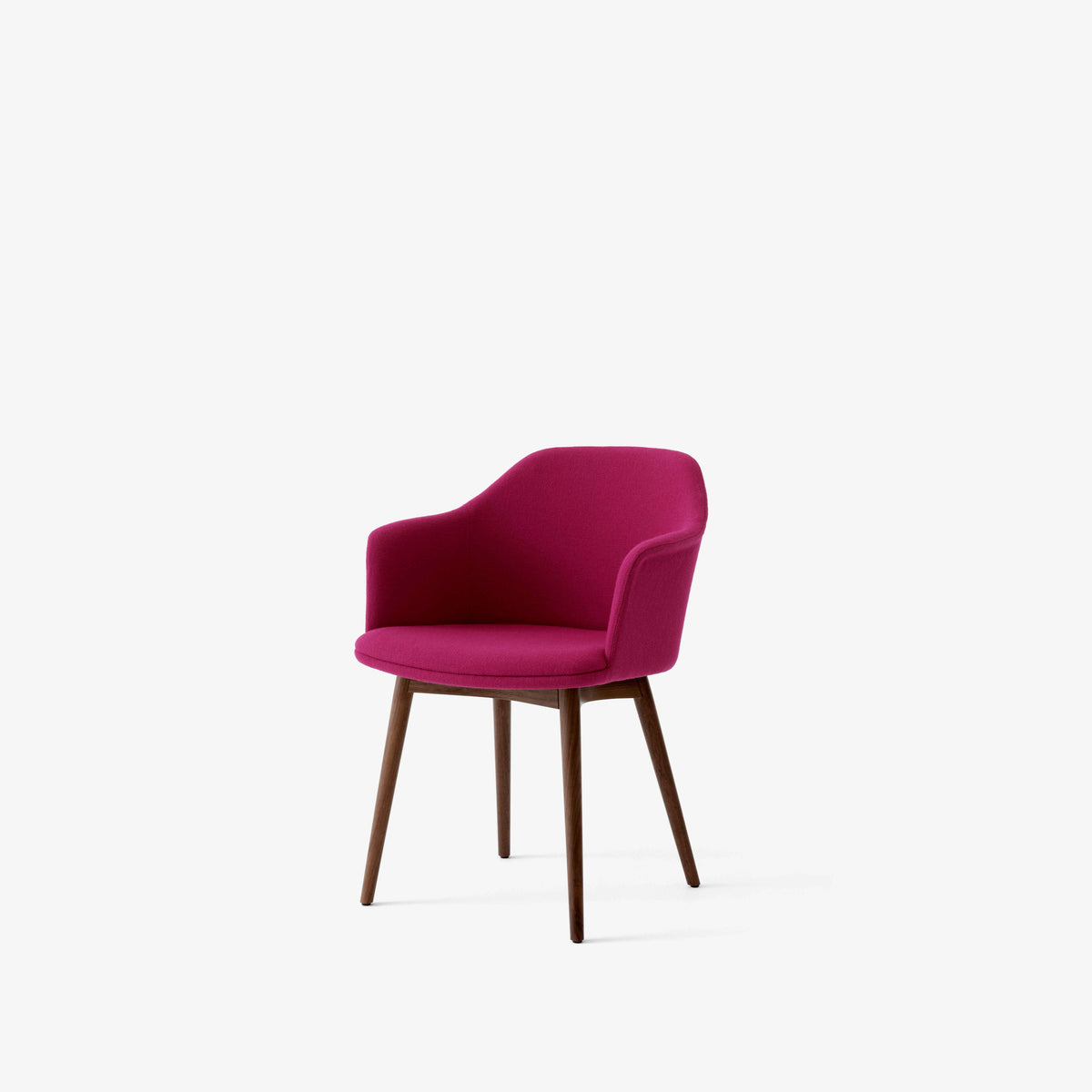 RELY HW79 Armchair upholstered with a walnut base