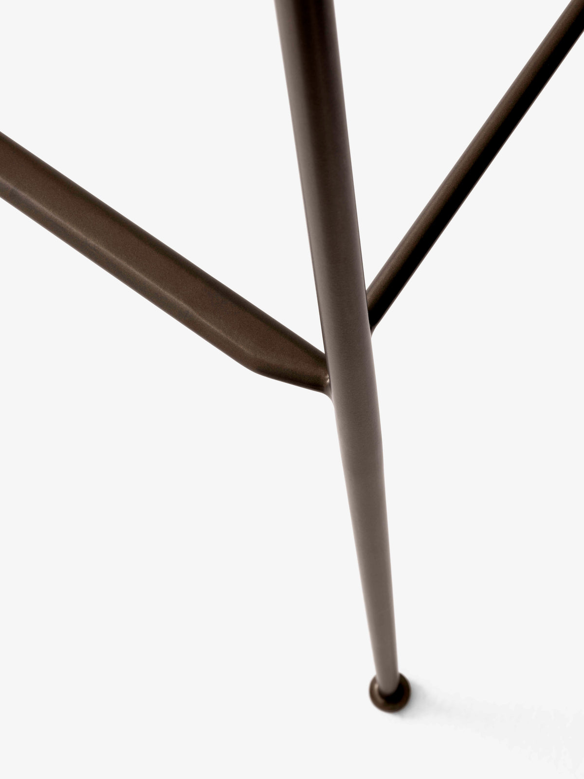 RELY White Stool with Brown Steel Base