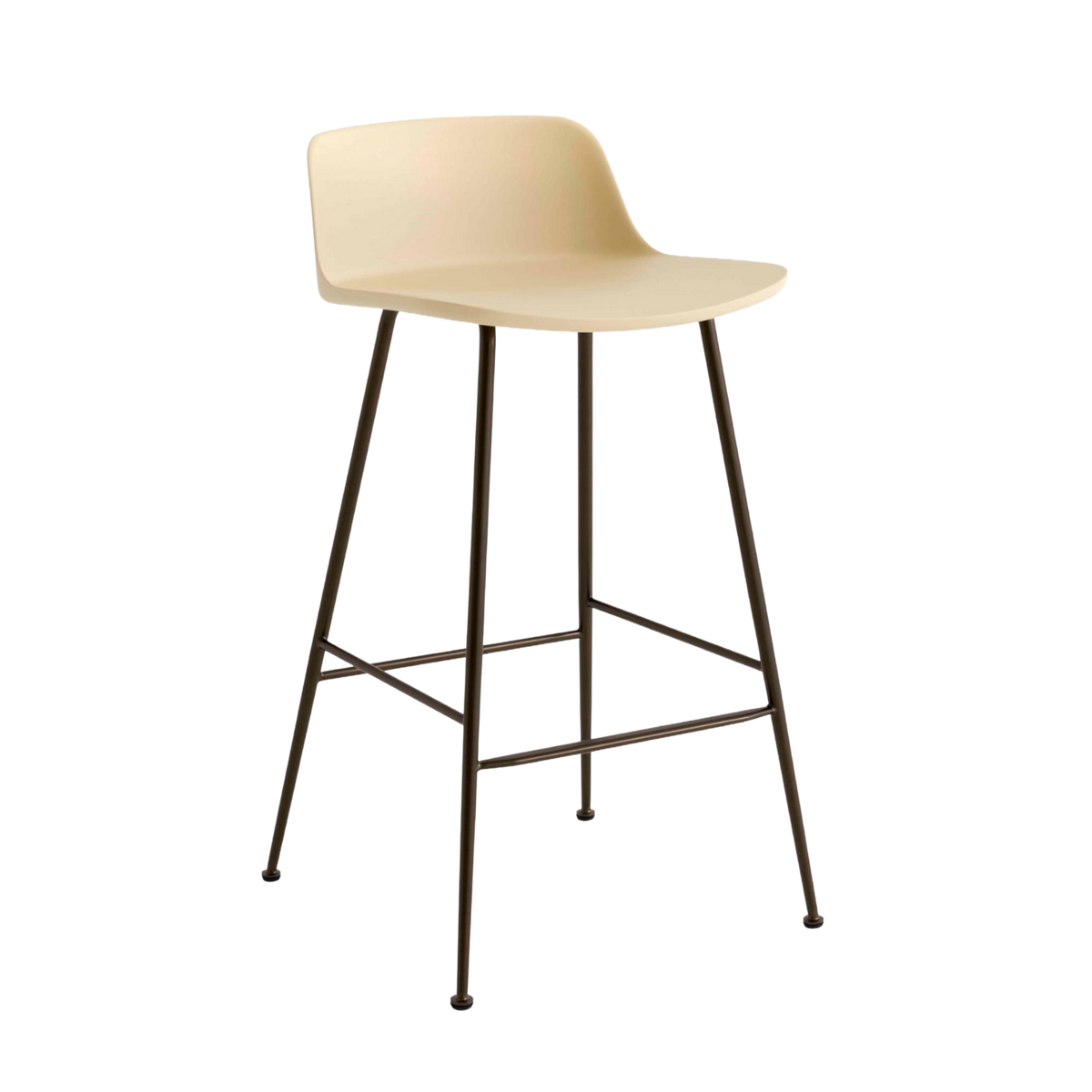 RELY Sand Stool with Brown Steel Base