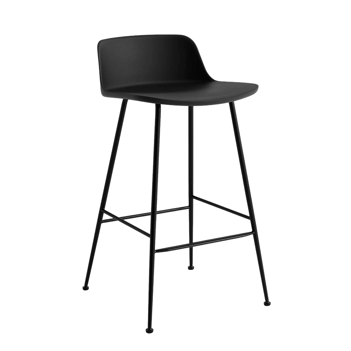 RELY Stool in Black with Black Steel Base