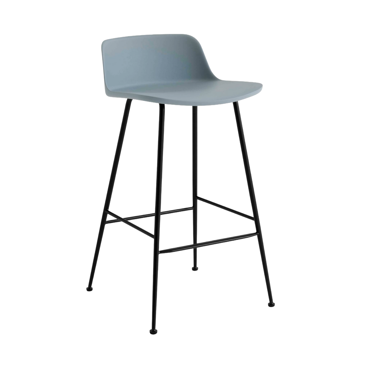 RELY Blue Stool with Black Steel Base