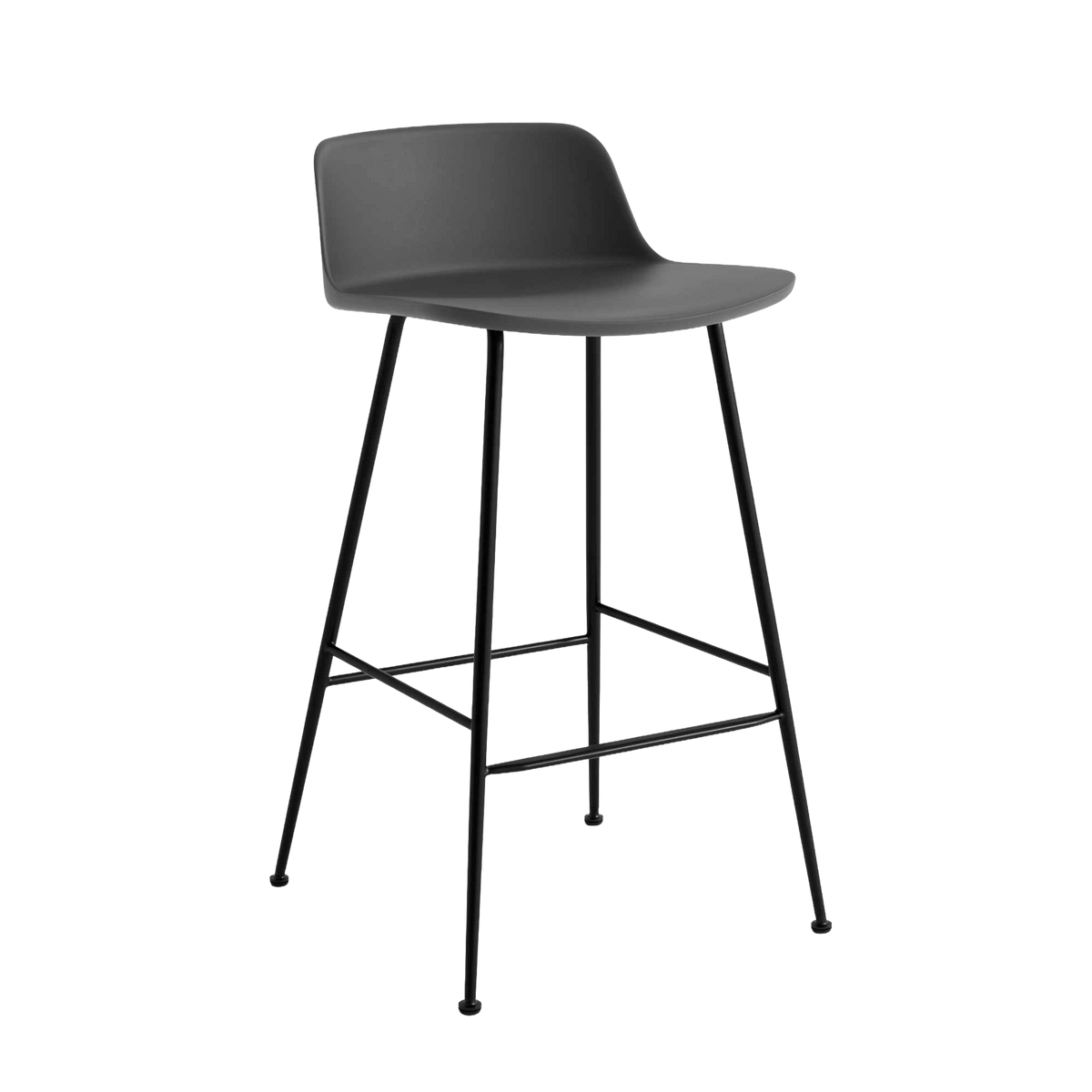 RELY Graphite Stool with Black Steel Base