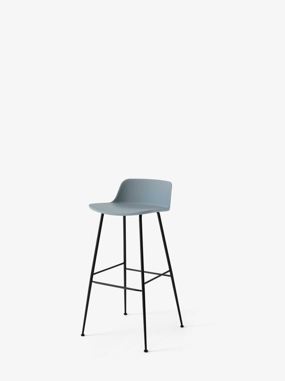 RELY Blue Stool with Black Steel Base