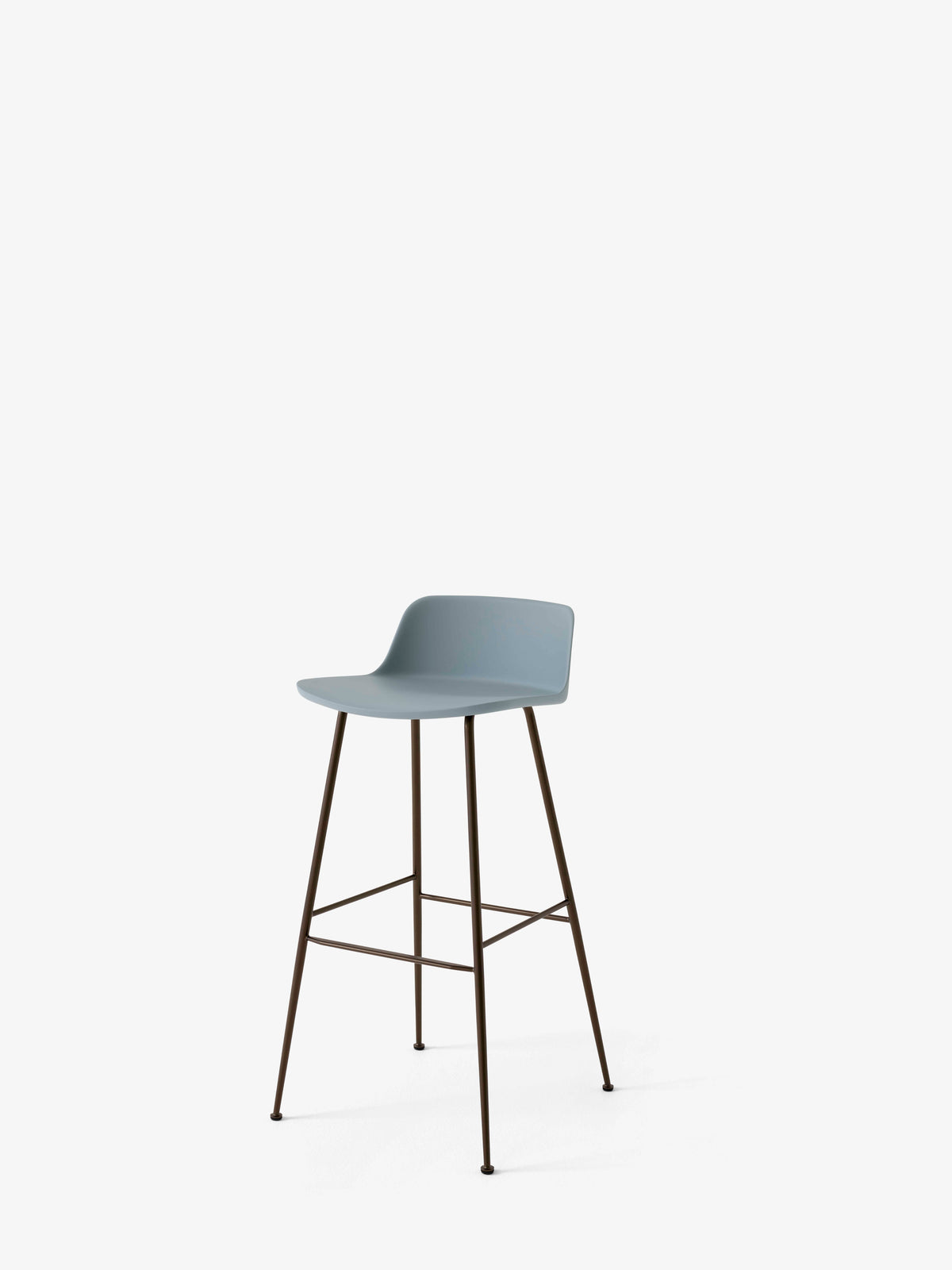 RELY Blue Stool with Brown Steel Base