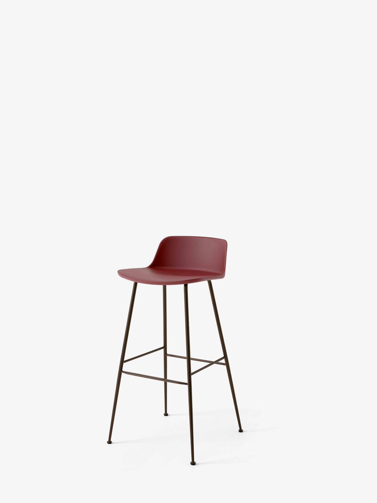RELY Red-Brown Stool with Brown Steel Base