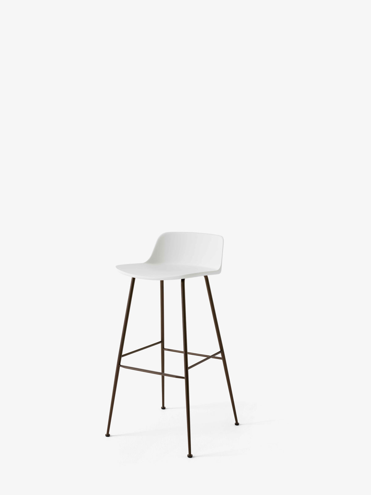 RELY White Stool with Brown Steel Base