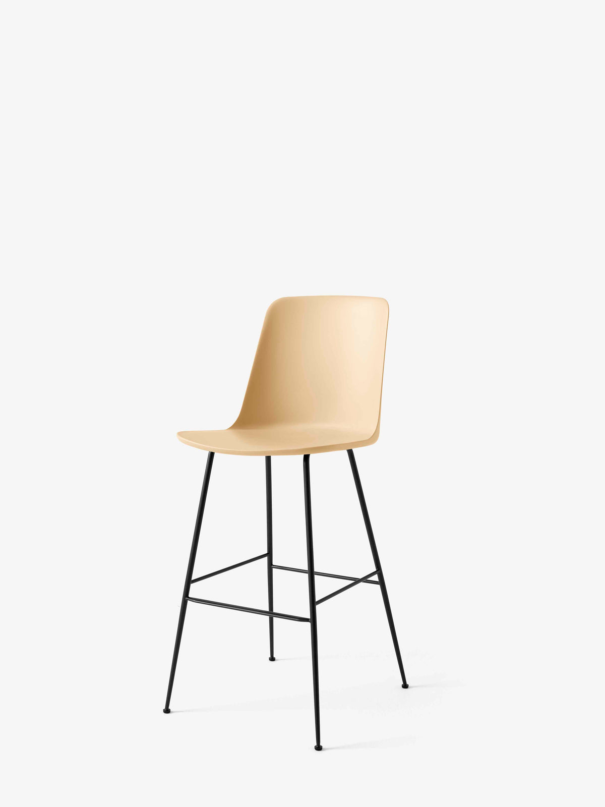 RELY Bar Stool Sand with Black Steel Base