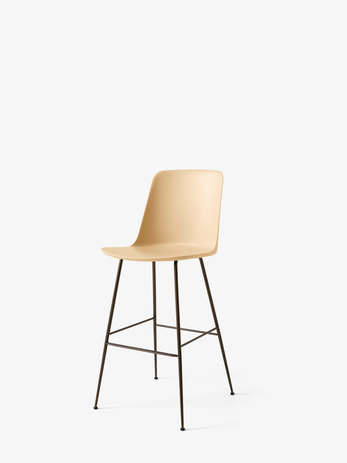 RELY Bar Stool Sand with Brown Steel Base