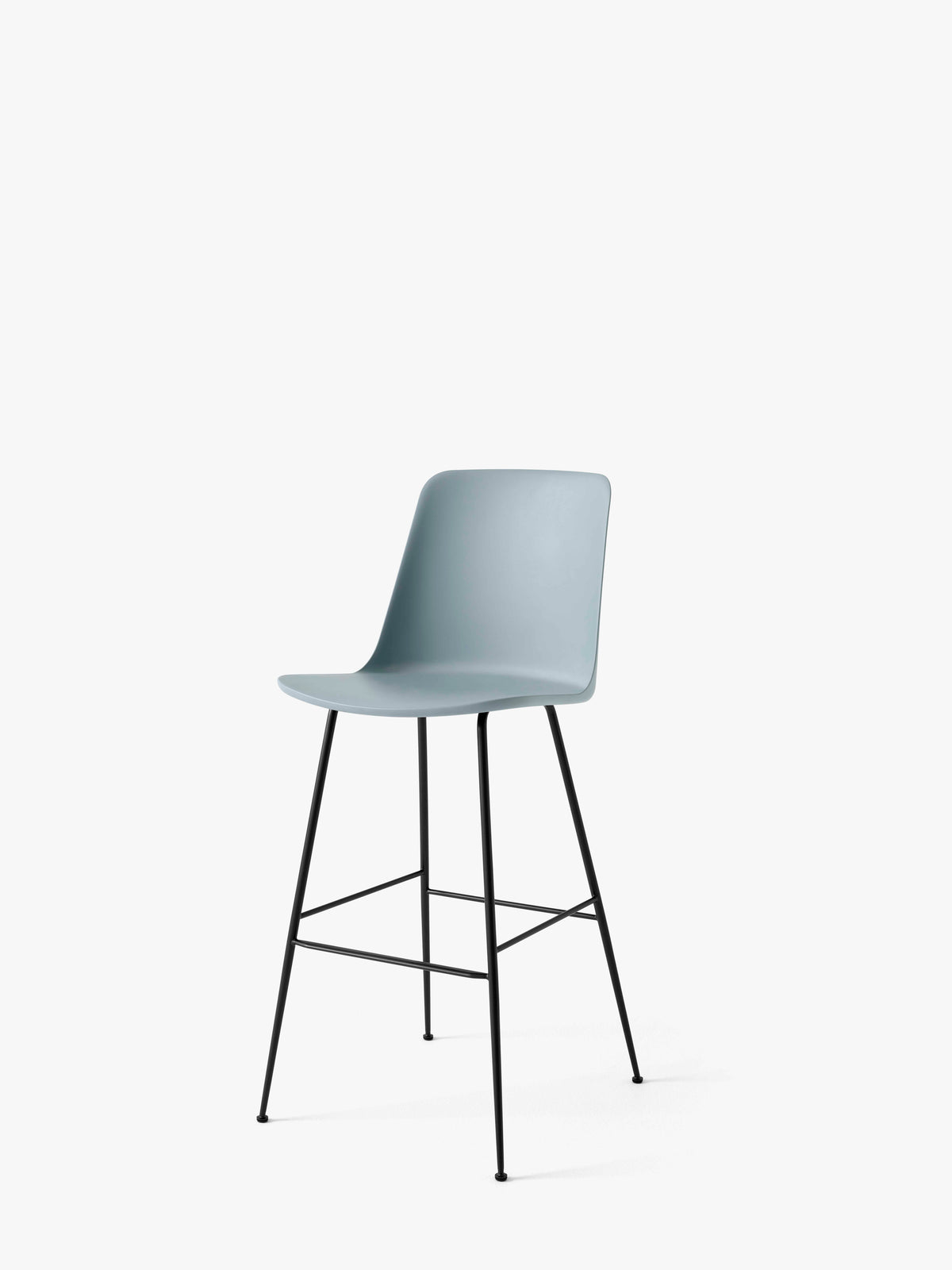 RELY Bar Stool Light Blue with Black Steel Base