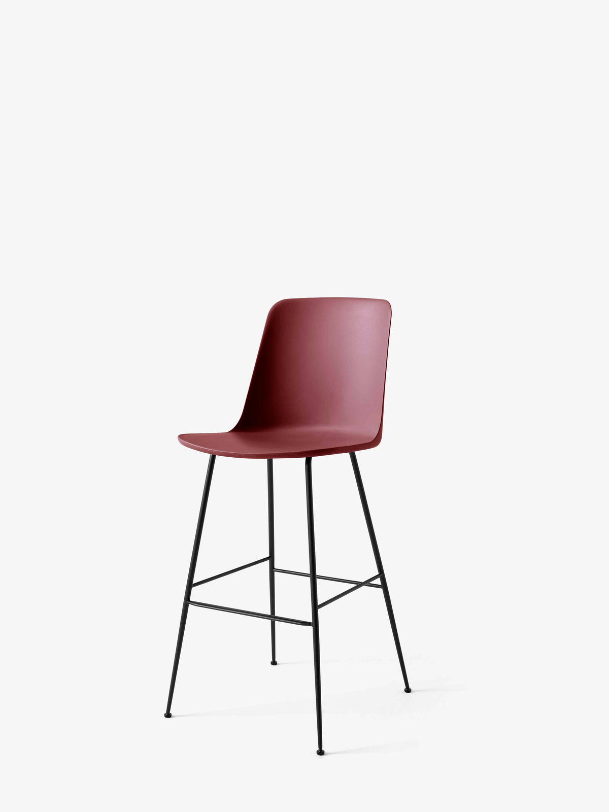 RELY Bar Stool Red-Brown with Black Steel Base