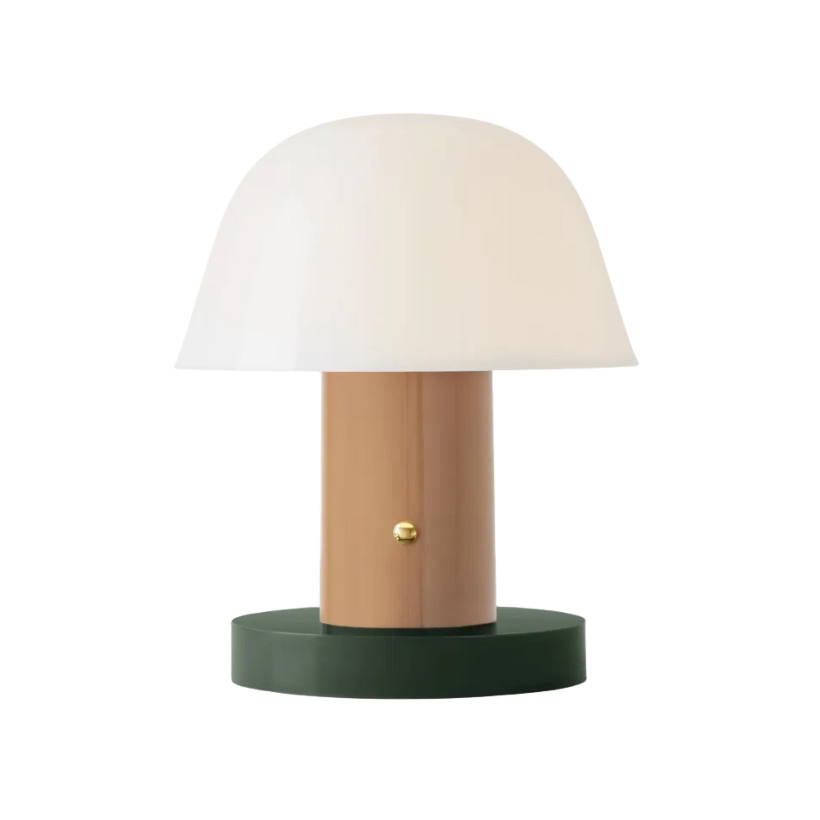 Portable lamp SETAGO JH27 with a cream shade and a beige-green base.