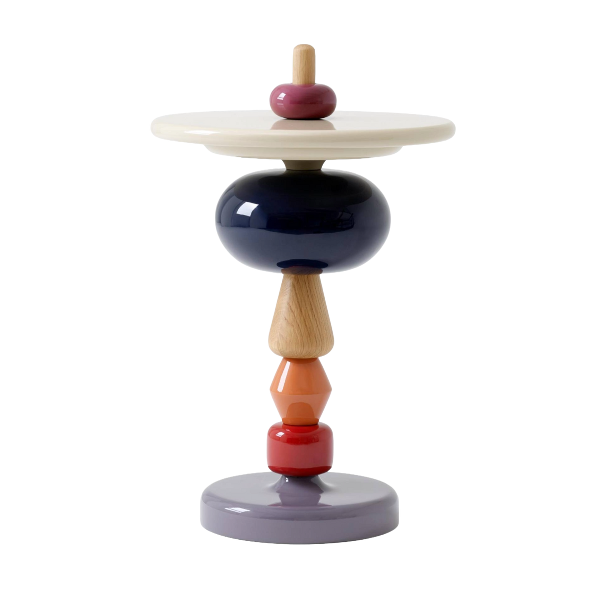 SHUFFLE MH1 multicolored side table with a beige top