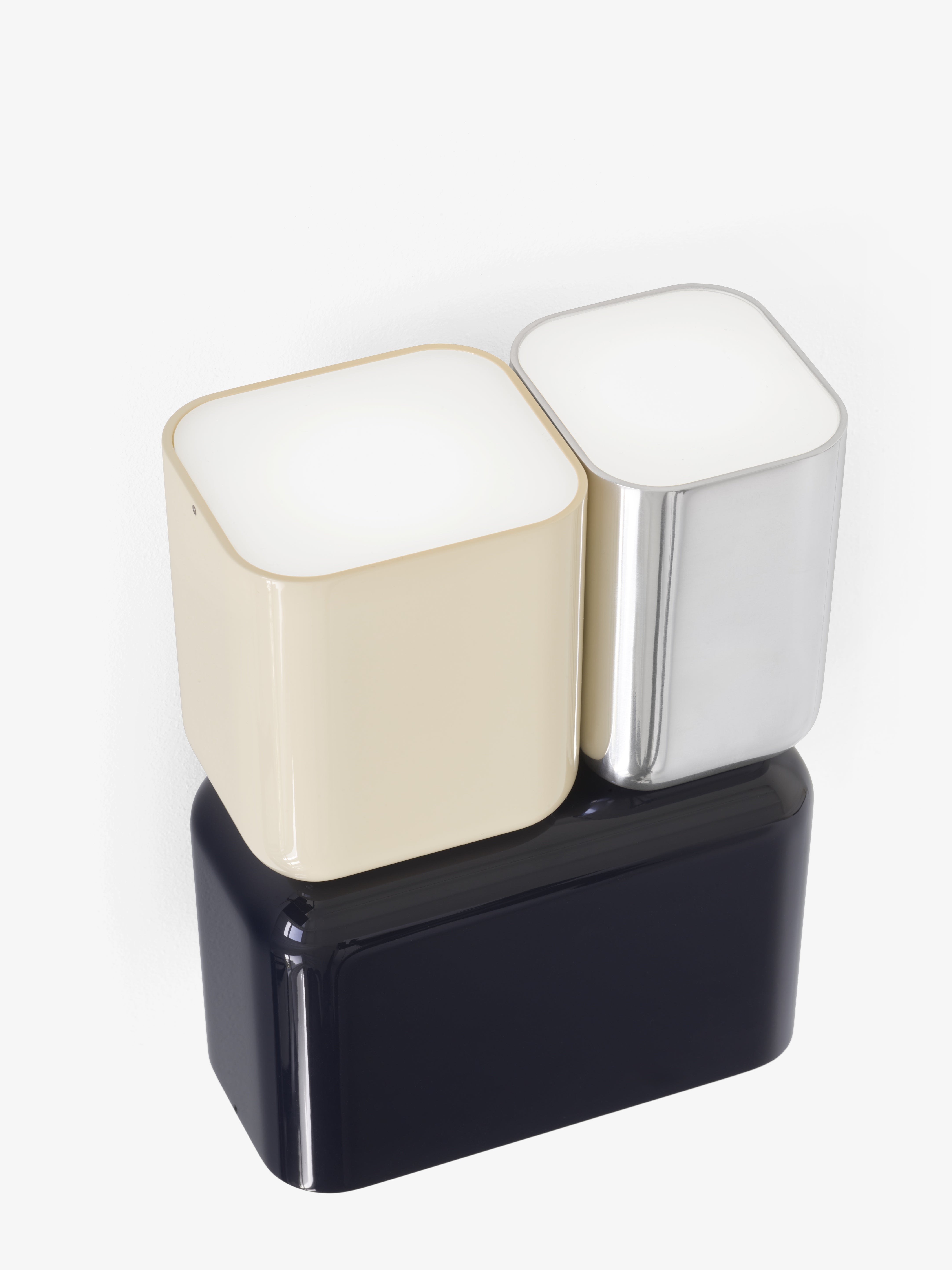 Wall lamp TABATA in navy blue with silver and beige