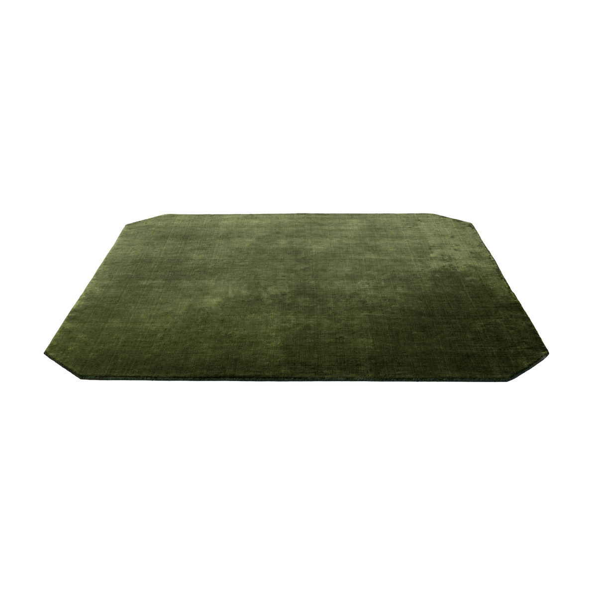 THE MOOR square rug with rounded corners in dark green