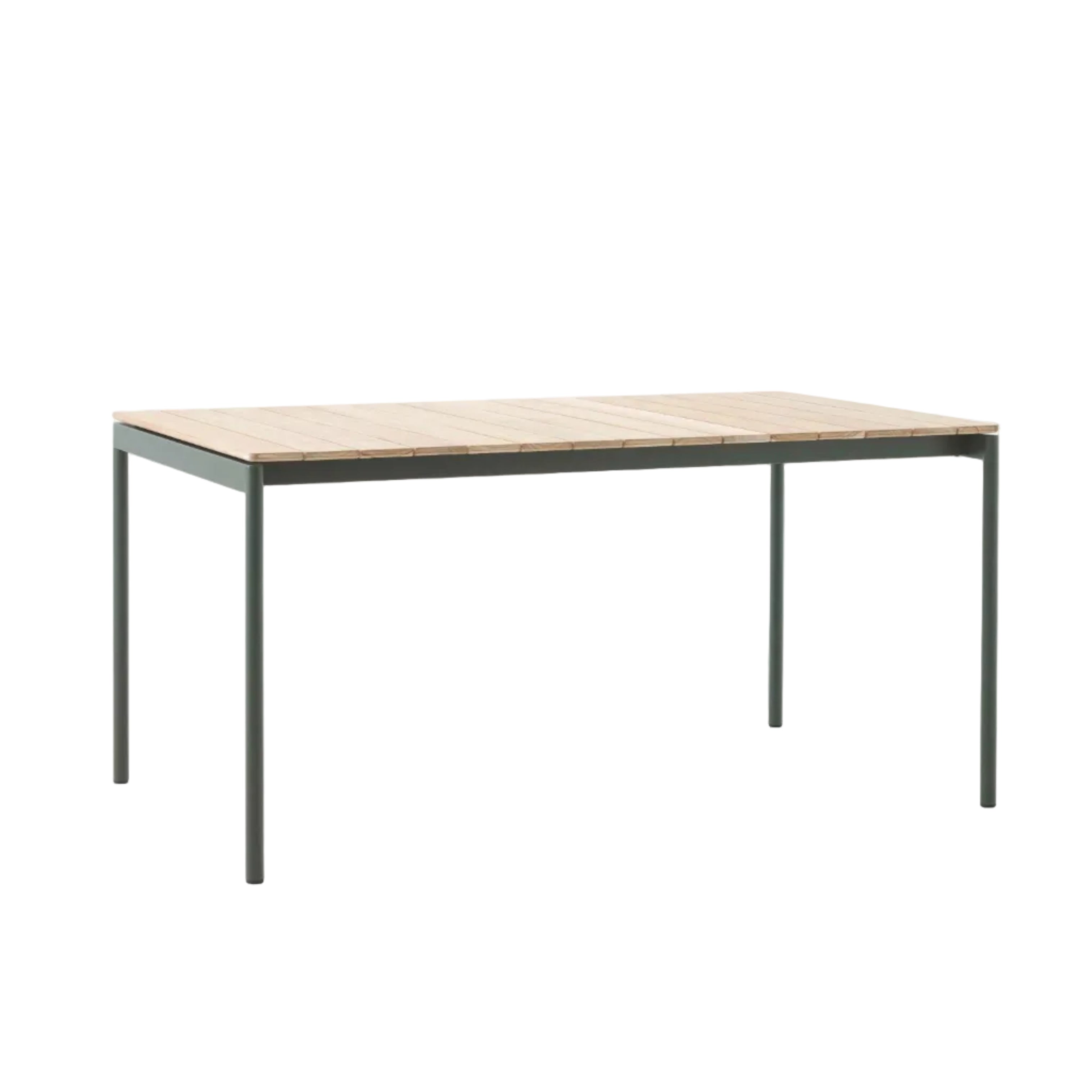 Outdoor table VILLE teak wood with dark green base