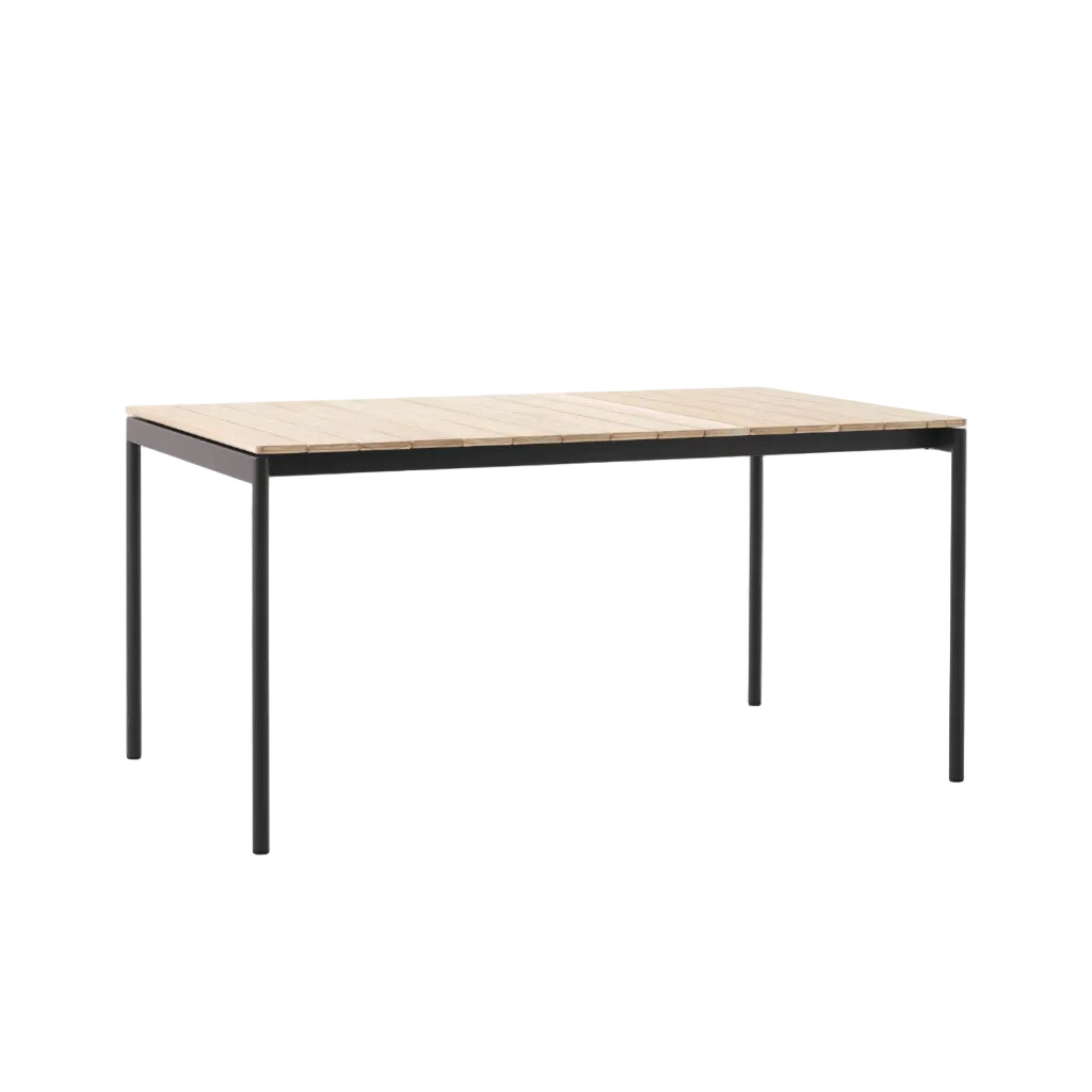Outdoor table VILLE teak wood with black base