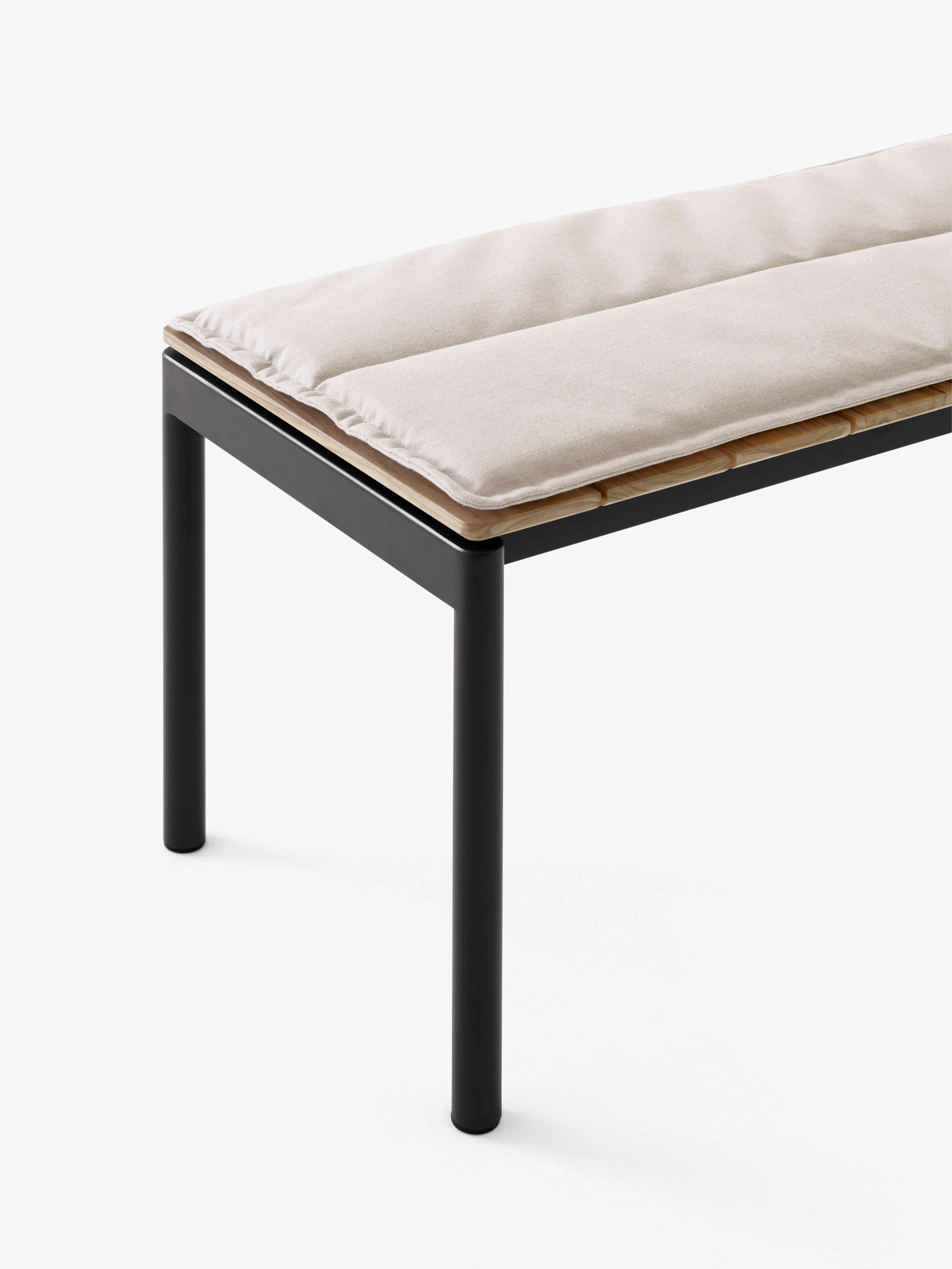 Outdoor bench VILLE teak wood with black base