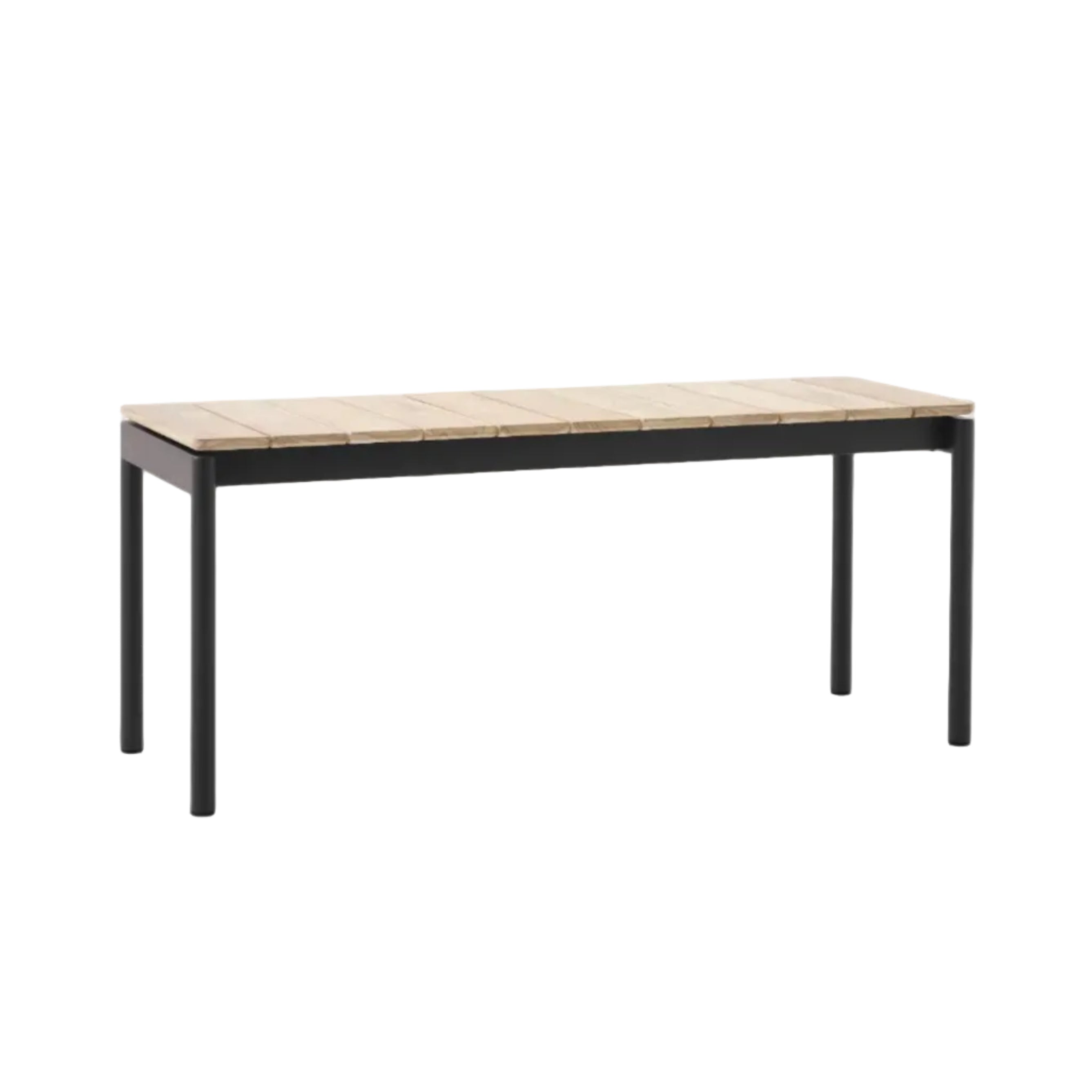 Outdoor bench VILLE teak wood with black base