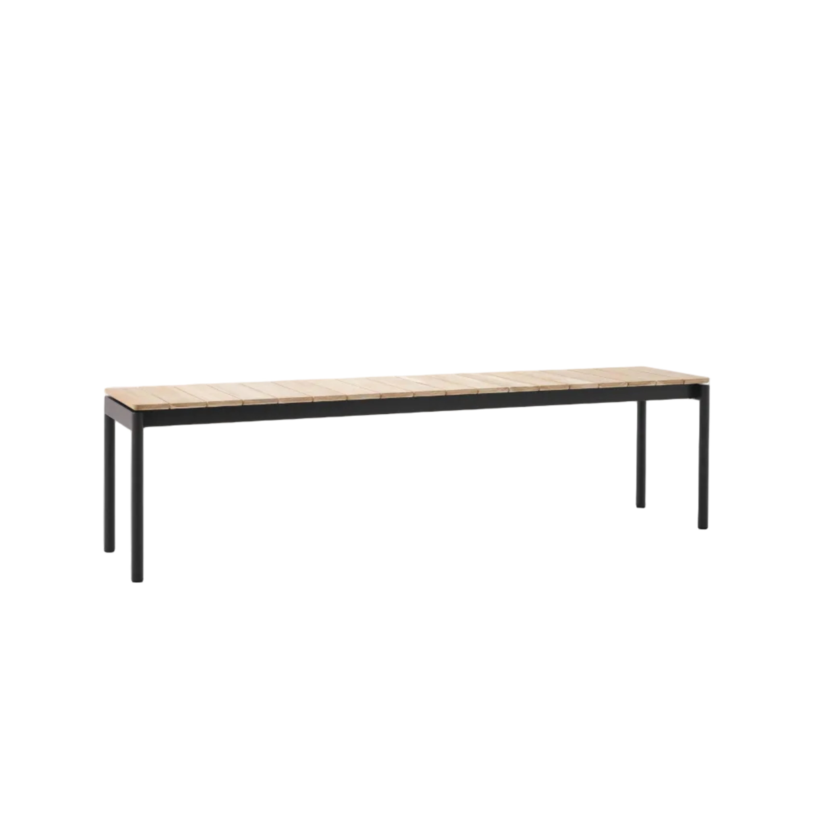 Outdoor bench VILLE teak wood with black base
