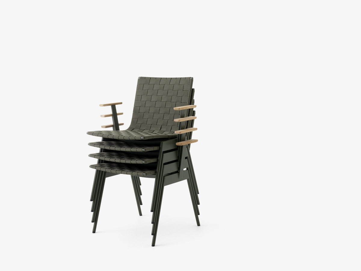 Outdoor chair with armrests VILLE AV34 dark green