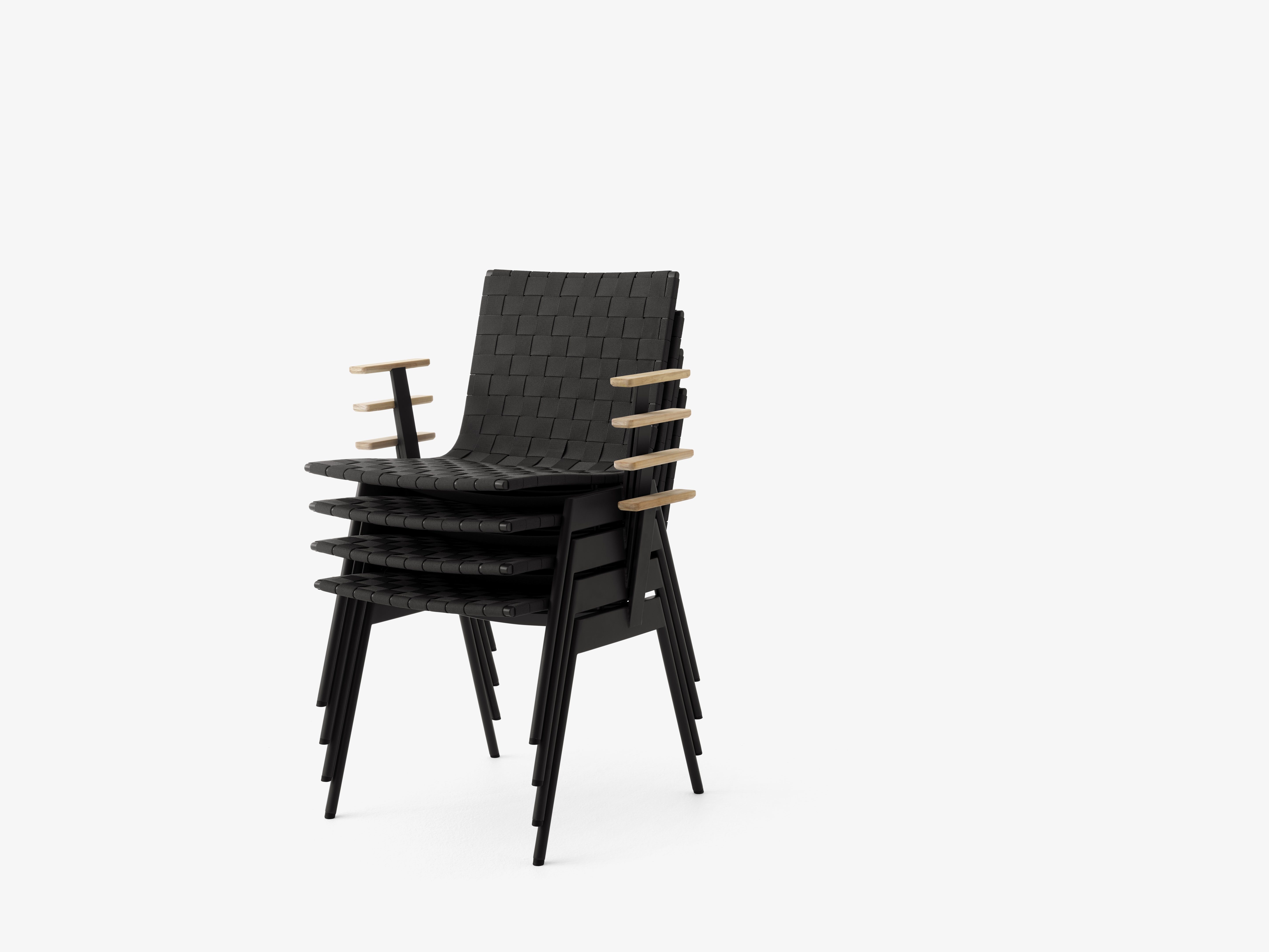 Outdoor chair with armrests VILLE AV34 black