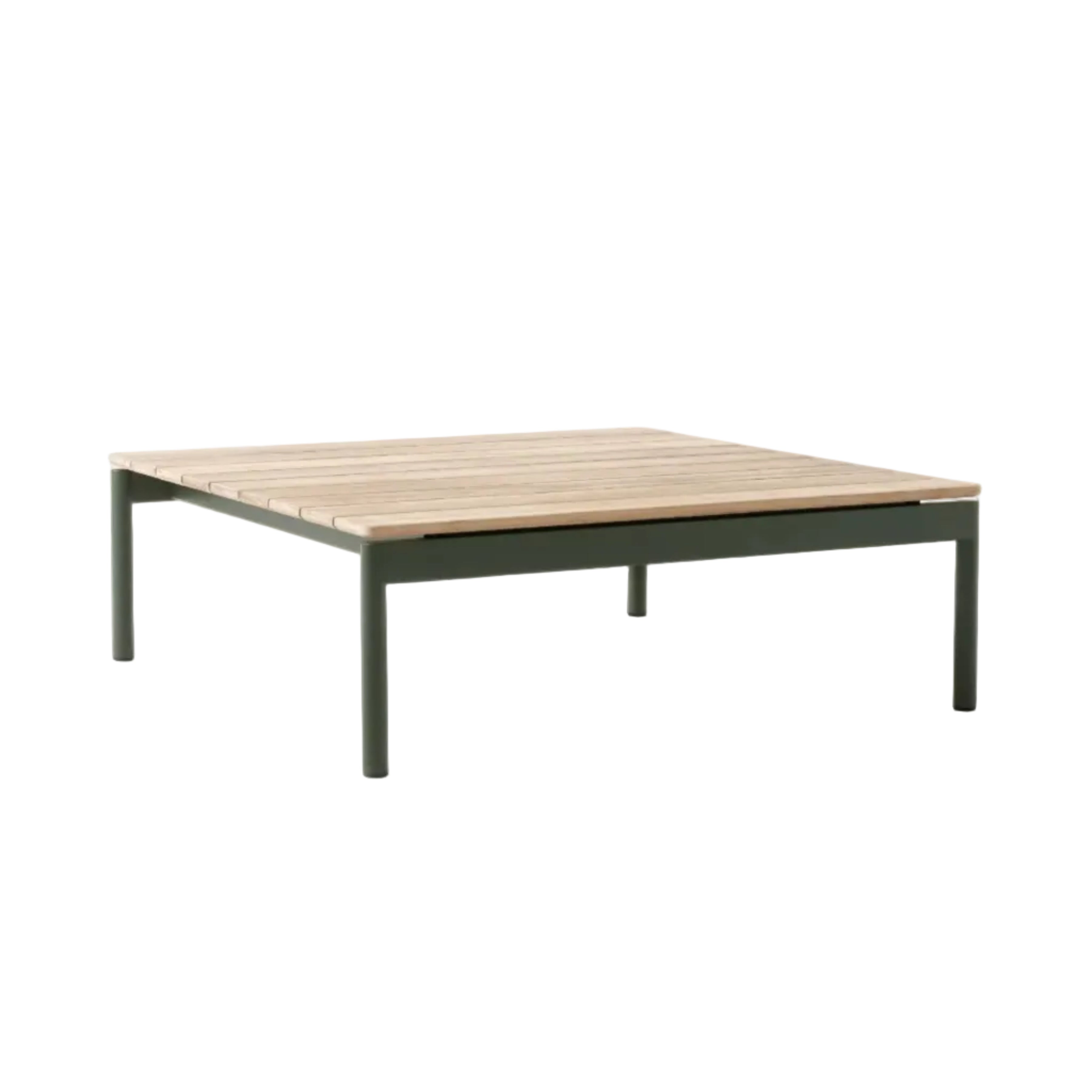 Outdoor coffee table VILLE AV50 teak wood with dark green base