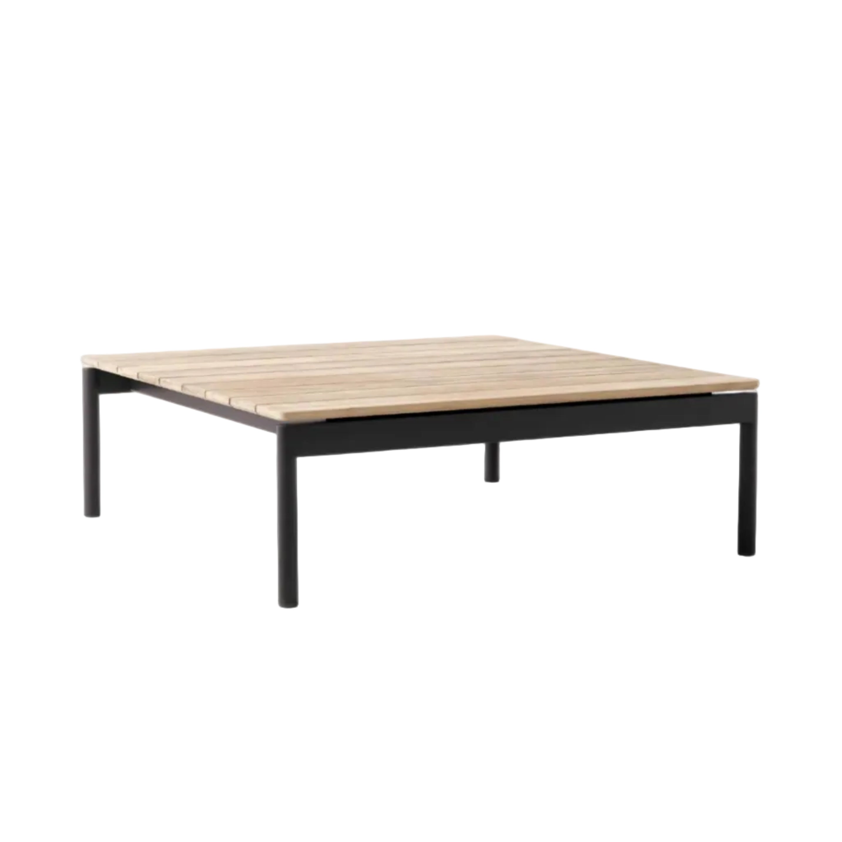 Outdoor coffee table VILLE AV50 teak wood with black base