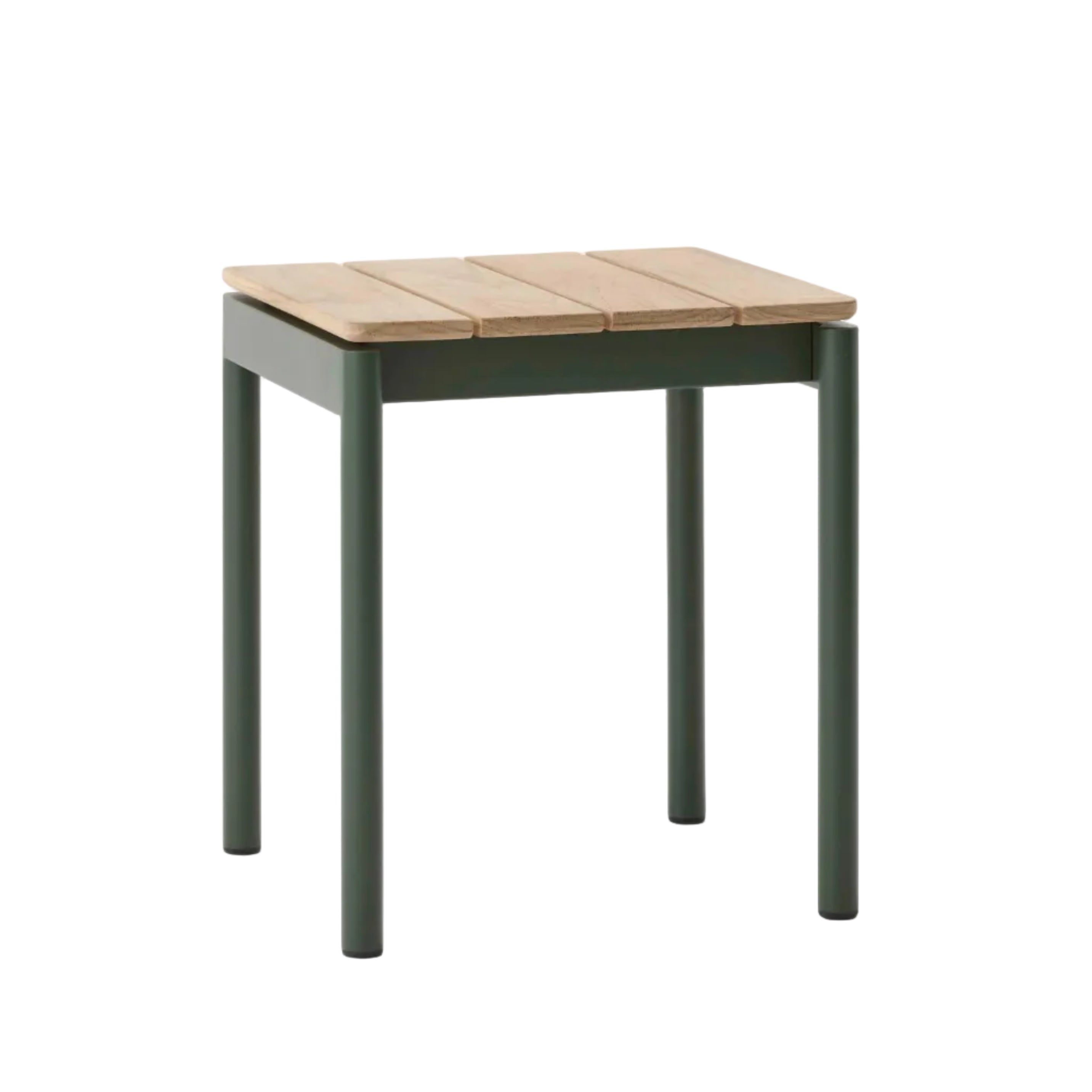 Outdoor stool VILLE AV47 teak wood with a dark green base