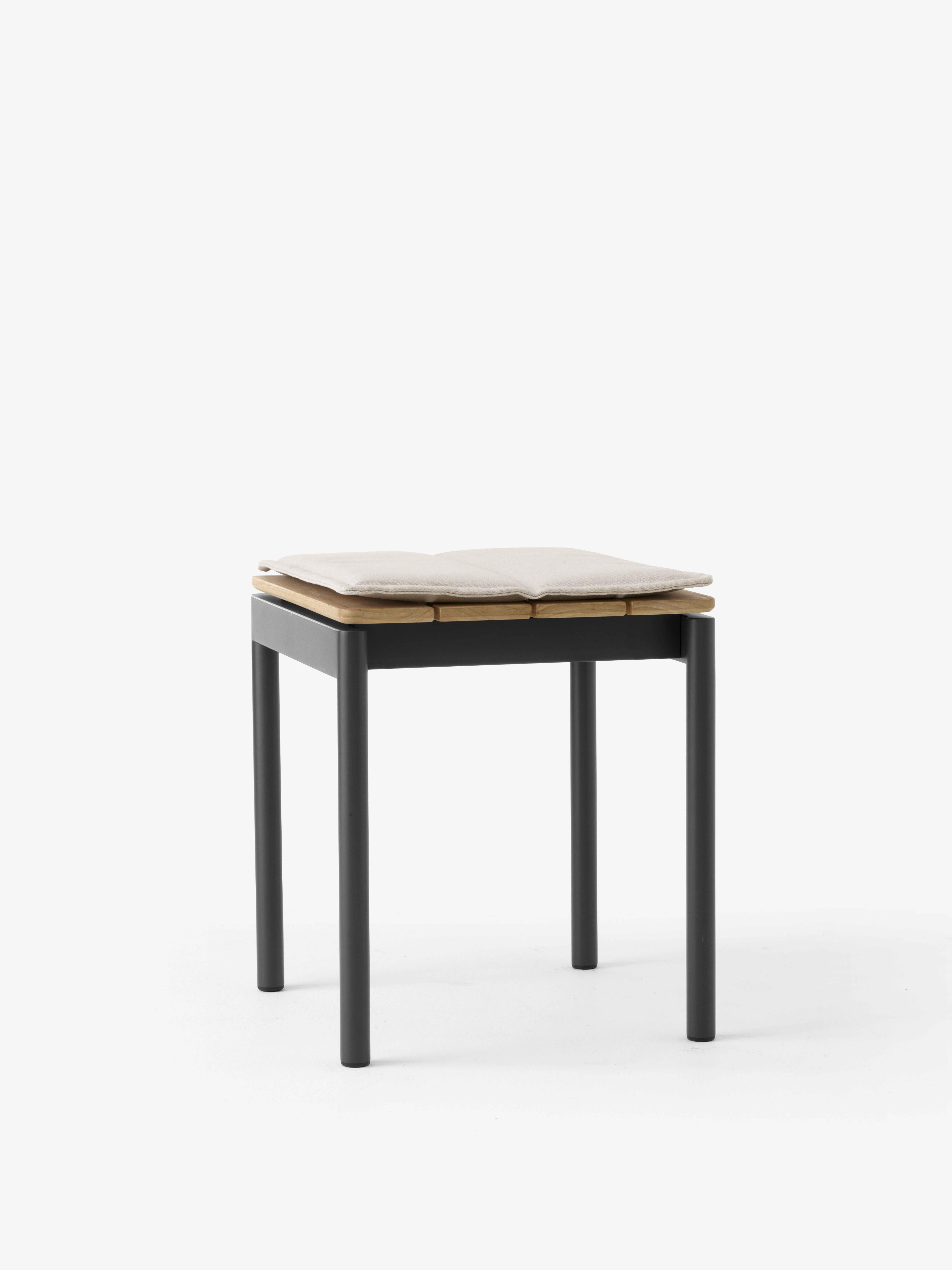 Outdoor stool VILLE AV47 teak wood with black base