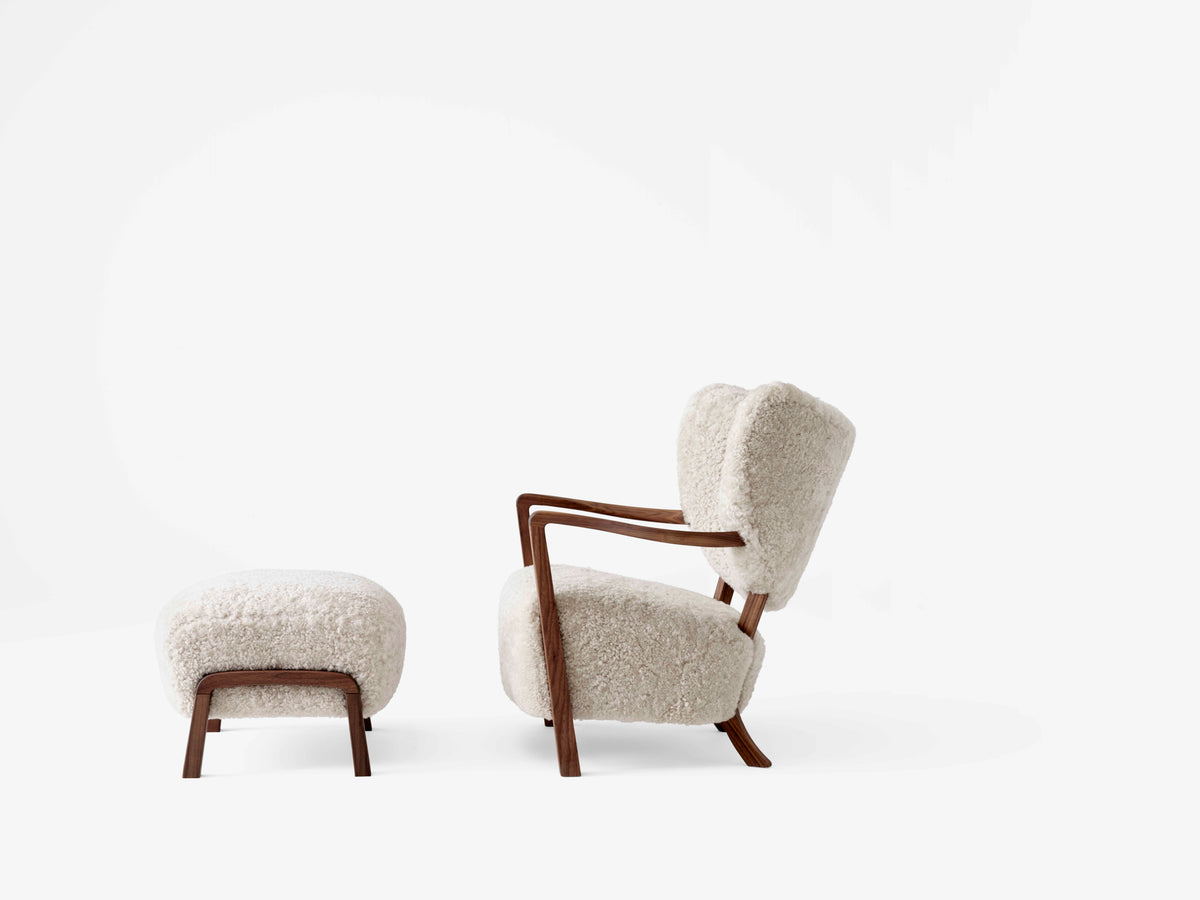 Upholstered WULFF ATD2 Armchair with Walnut Base