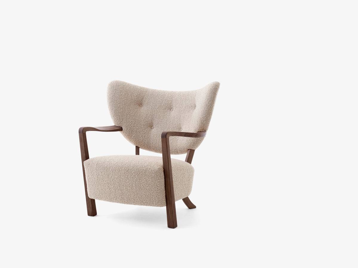 Upholstered WULFF ATD2 Armchair with Walnut Base