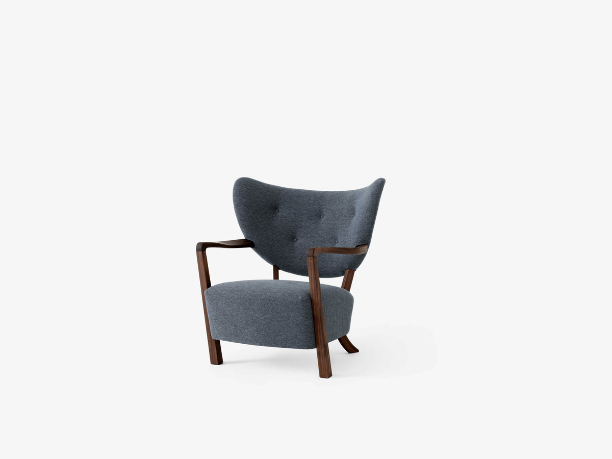 Upholstered WULFF ATD2 Armchair with Walnut Base