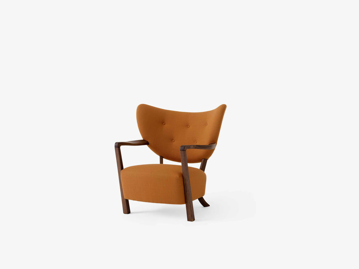 Upholstered WULFF ATD2 Armchair with Walnut Base