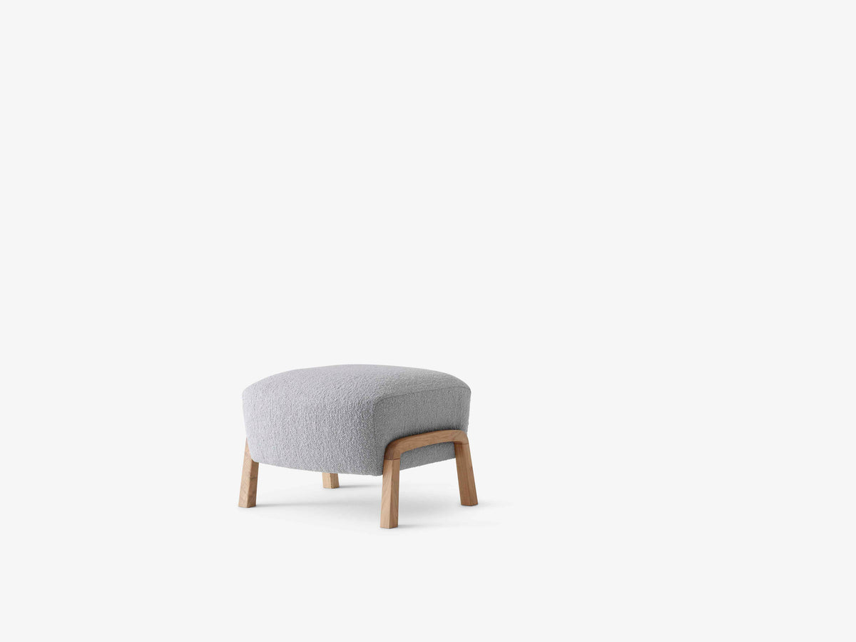 Upholstered WULFF ATD3 Footstool with Oak Base