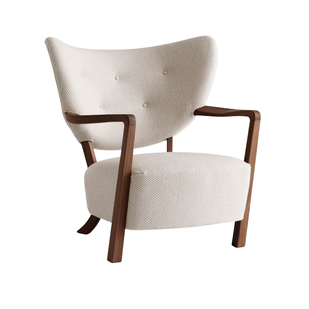 Upholstered WULFF ATD2 Armchair with Walnut Base