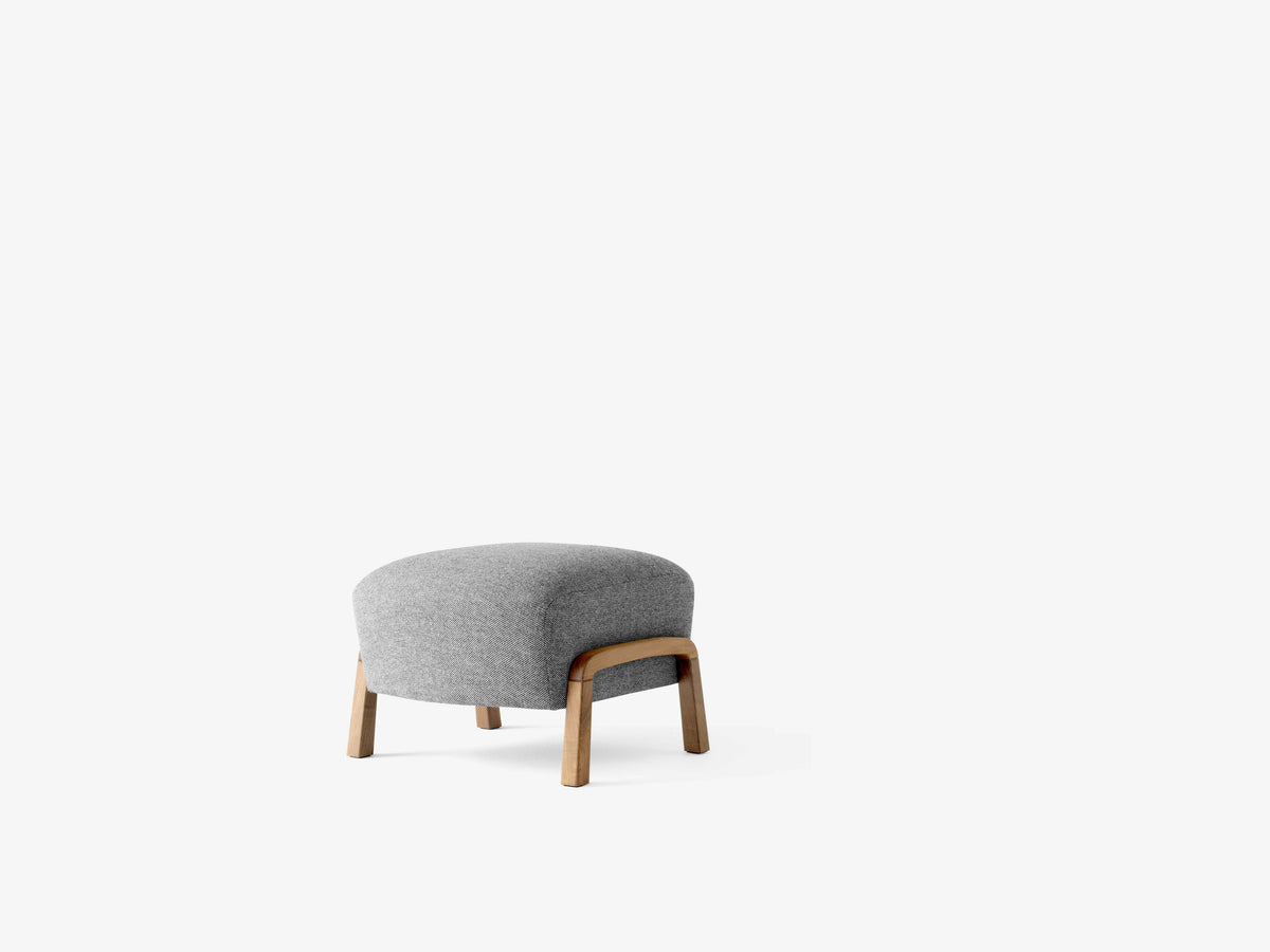 Upholstered WULFF ATD3 Footstool with Oak Base