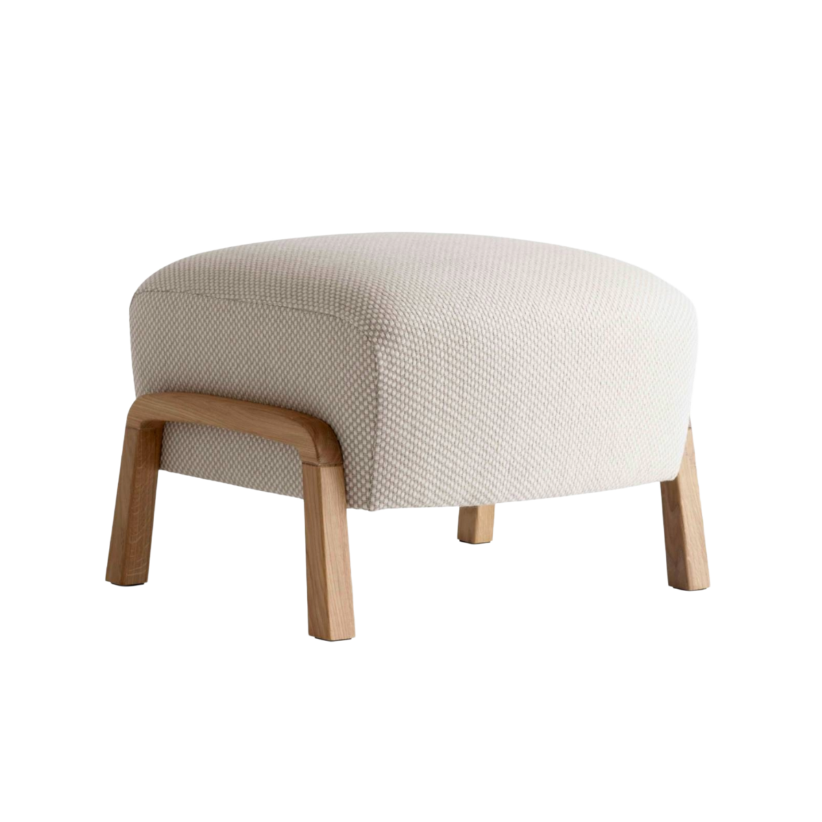 Upholstered WULFF ATD3 Footstool with Oak Base