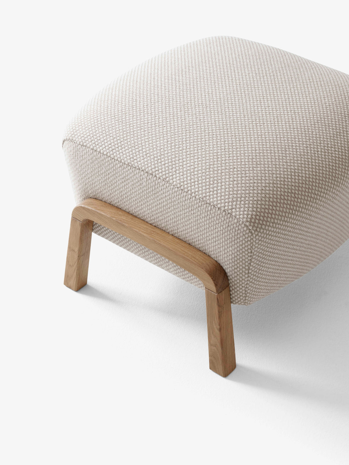 Upholstered WULFF ATD3 Footstool with Oak Base